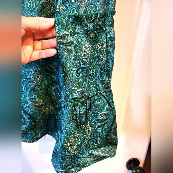 NWT GRAND & GREENE, LARGE, PAISLEY TIE NECK WITH TASSELS TRUMPET SLEEVE TOP - Picture 9 of 11